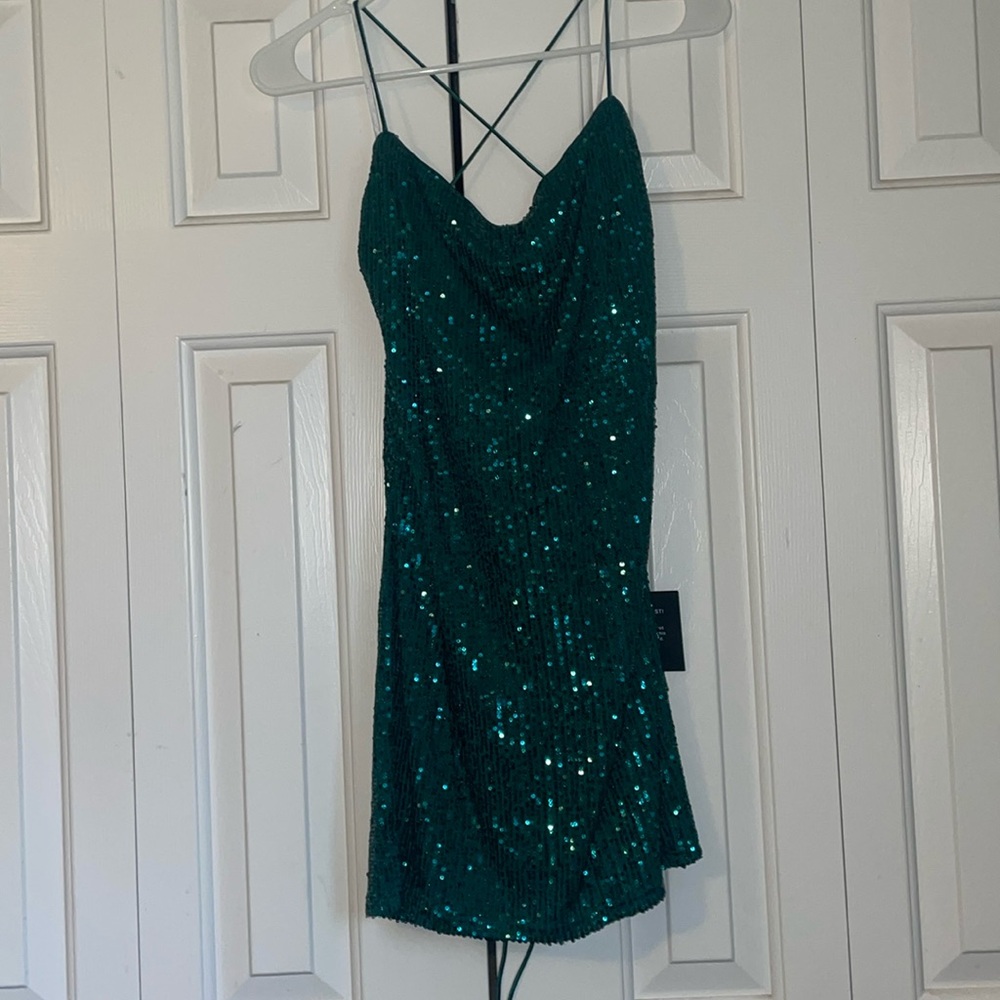 Green Sequined Mini dress